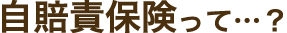 自賠責保険って…？